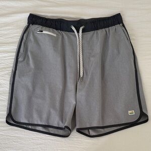 Vuori Gray and Black Athletic Shorts